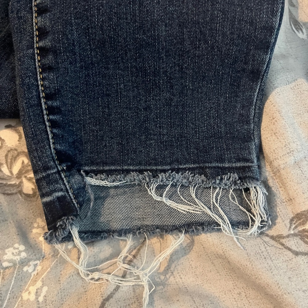 Size 14 one 5 one Dark Blue Distressed Boyfriend Jeans - Picture 6 of 8